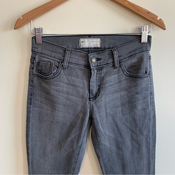 free people grey bell bottom jeans . - Picture 4 of 5